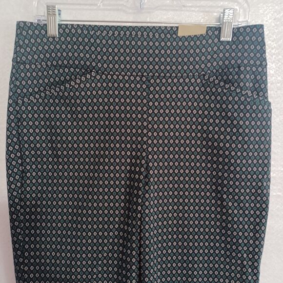 Chicos Pants O.5 US 6 Black Perfect Stretch JOSIE Slim Ankle Diamond Pattern NEW - Picture 3 of 10